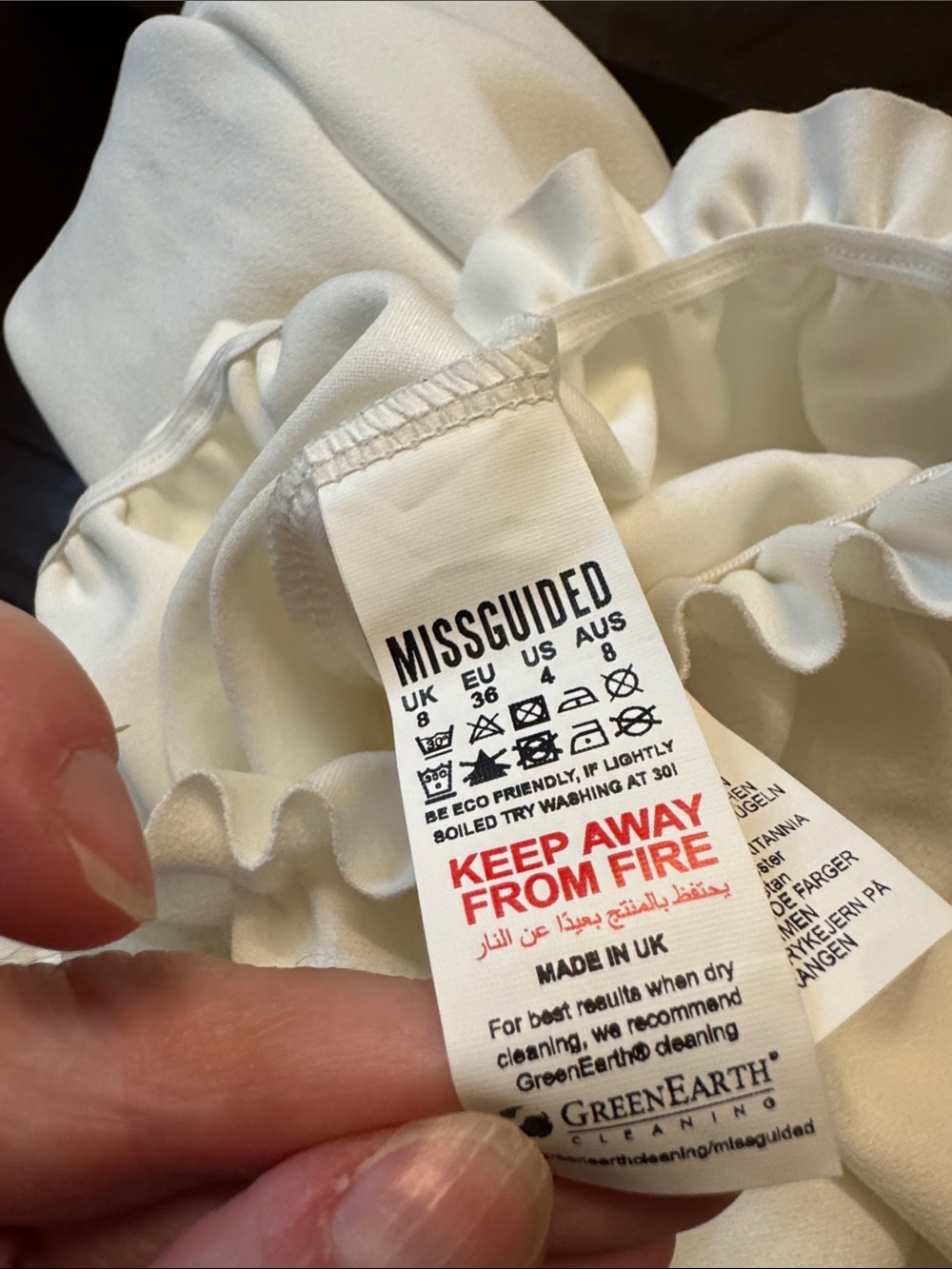 Missguided White Off-Shoulder Tie-Front Puff Sleeve Crop Top - Picture 8 of 9